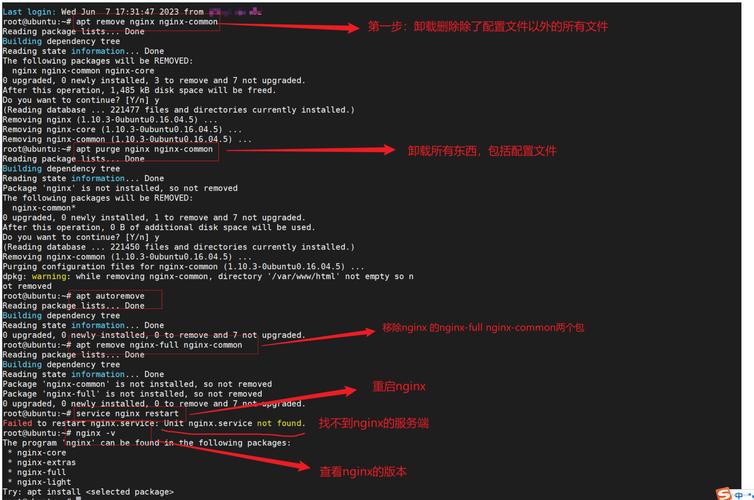ubuntu16.04下彻底卸载nginx的相关命令