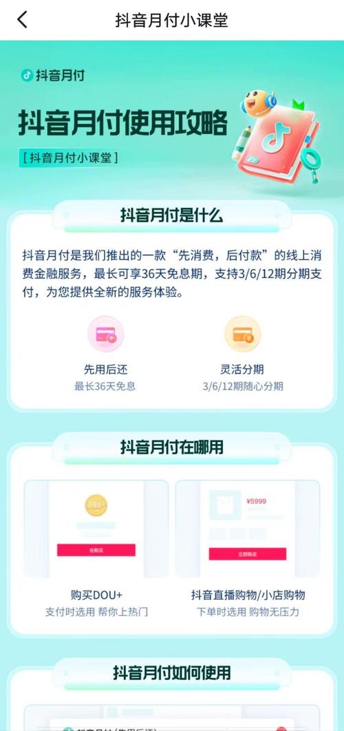 抖音月付什么意思