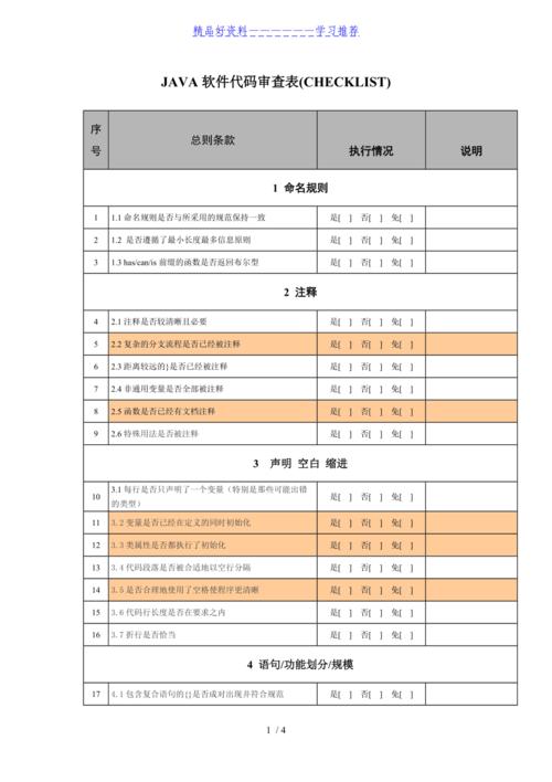 代码检查checklist_代码检查