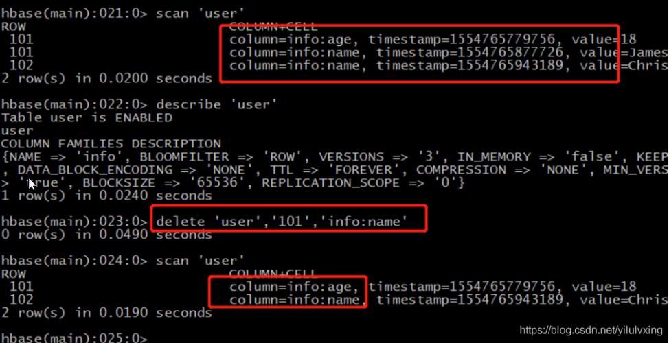 hbase shell命令