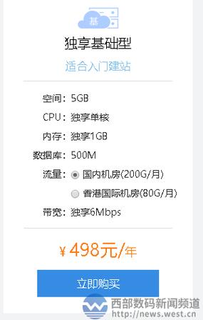 独享型虚拟主机_计费说明（独享型）