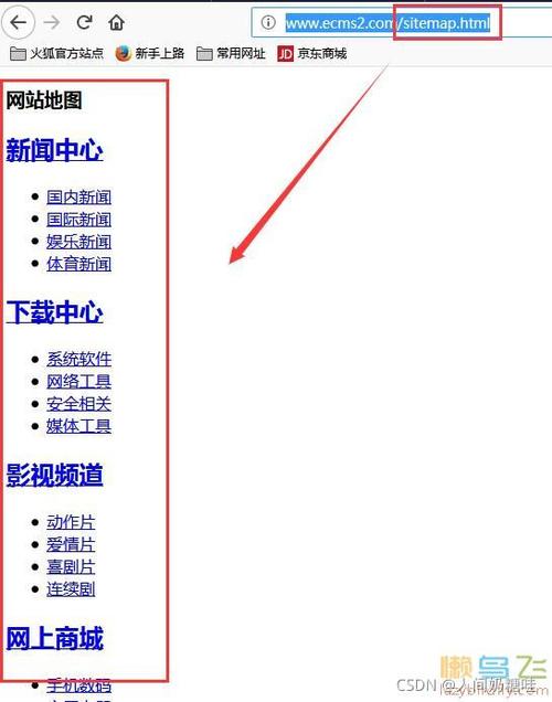 帝国cms网站地图怎么看