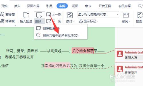 wps批注怎么一次性全部删除掉？