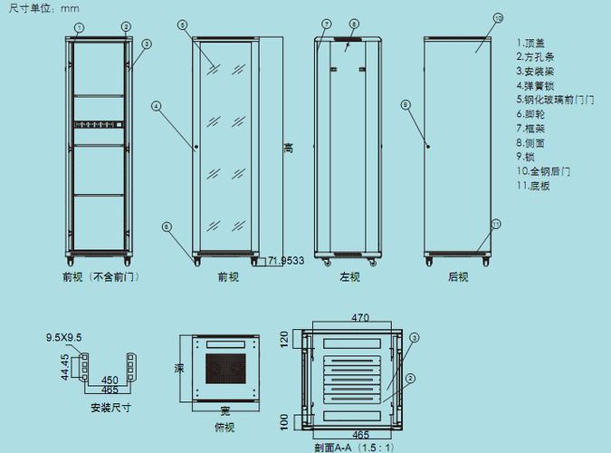 标准42u服务器机柜尺寸