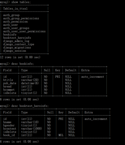 django mysql 显示数据库表_Django应用