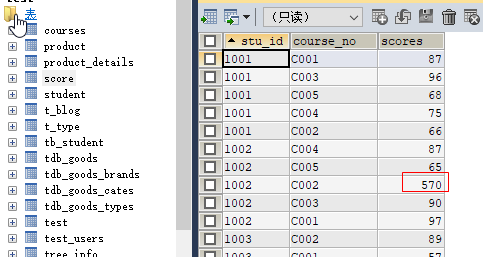 mysql数据库查询返回值_返回值