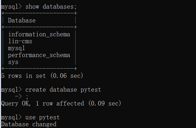 mysql python创建数据库_创建MySQL数据库