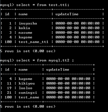 mysql 数据库的time_time