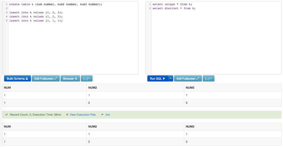 去重sql