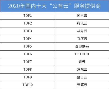 国内云服务器厂商排名