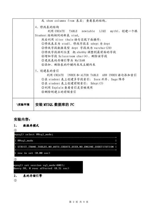 MySQL数据库创建表实验报告_实验报告