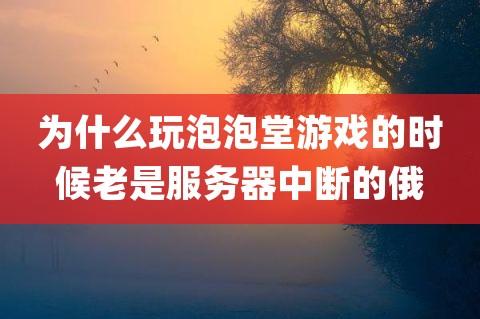 泡泡堂服务器为什么中断