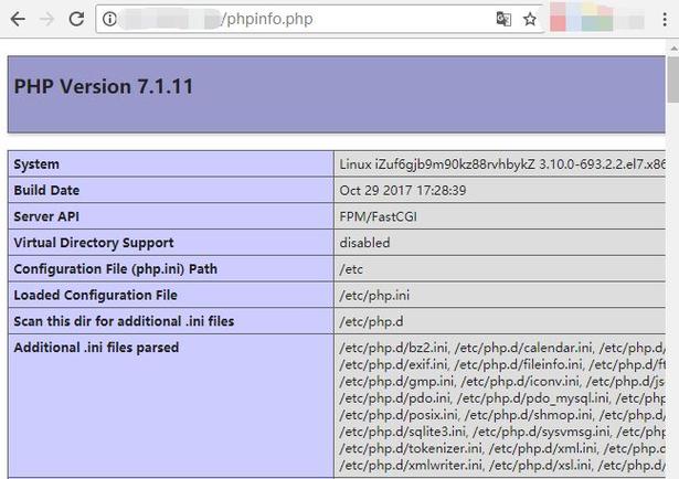 phpinfo