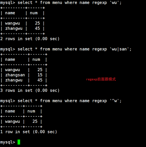 mysql数据库中的正则表达式_Mysql数据库