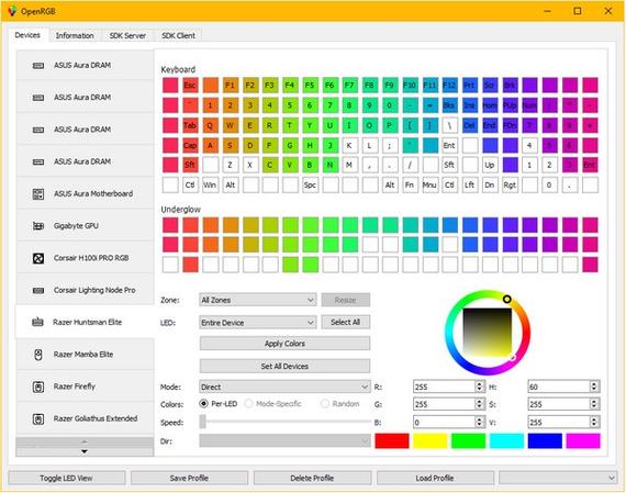 OpenRGB (RGB设备灯光调节软件)v0.7