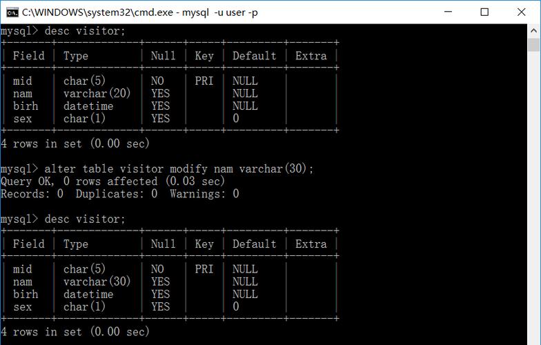 mysql数据库修改列的类型_修改列数据类型