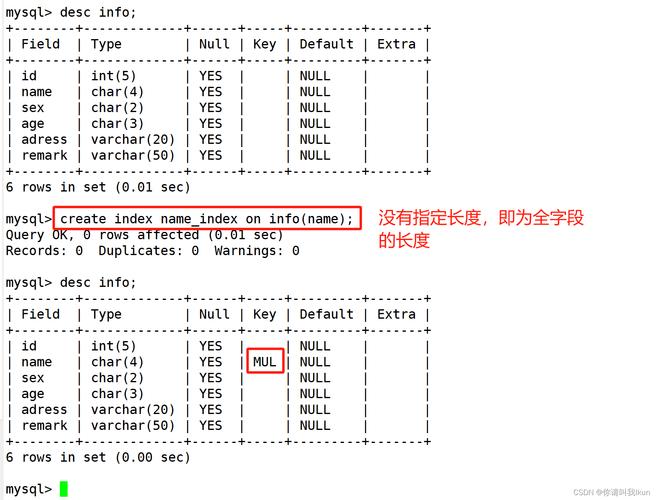 mysql 数据库创建索引_创建索引