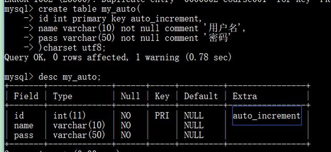 mysql 自增长_DDL